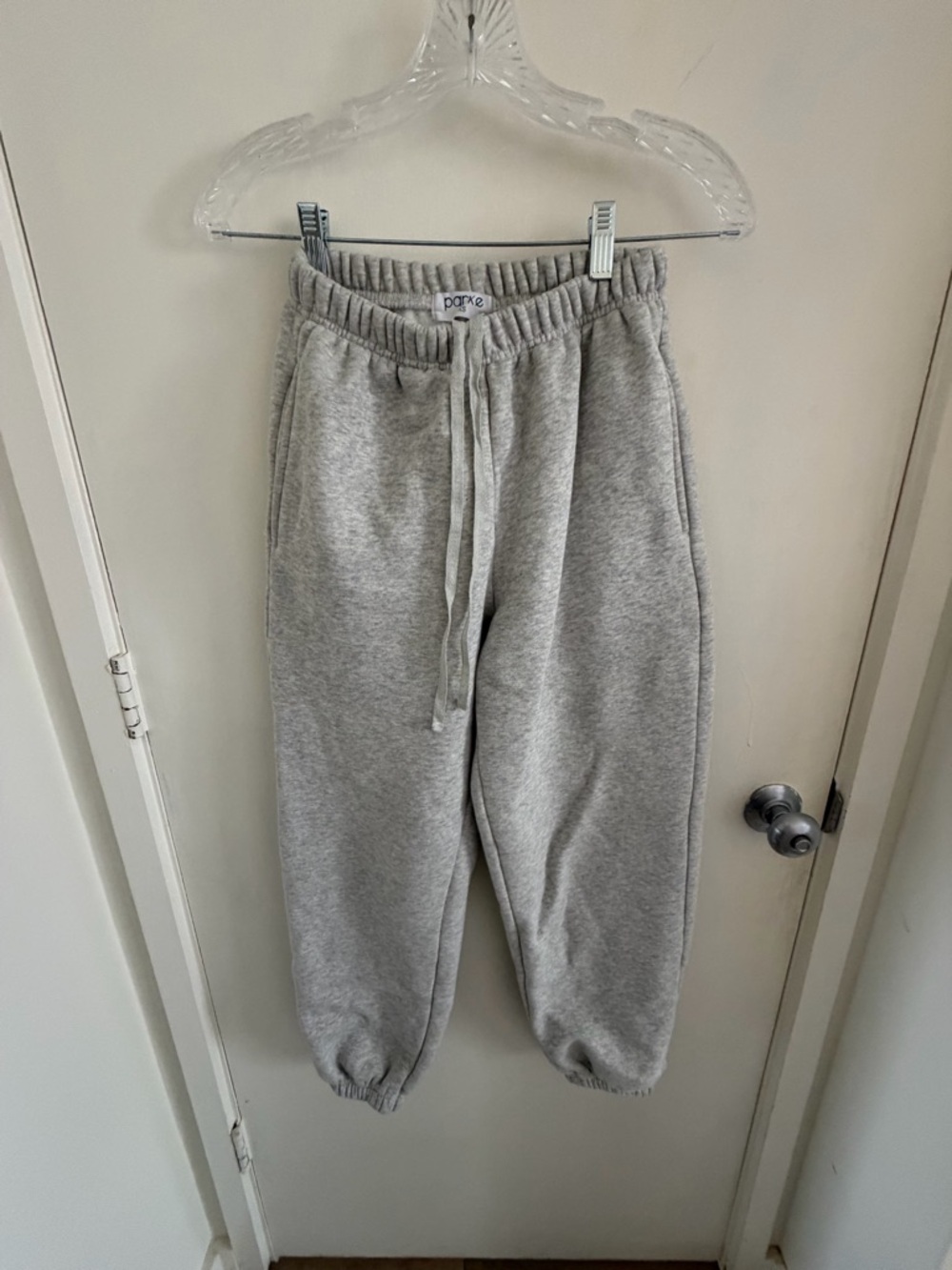Parker Light Gray Drawstring Joggers